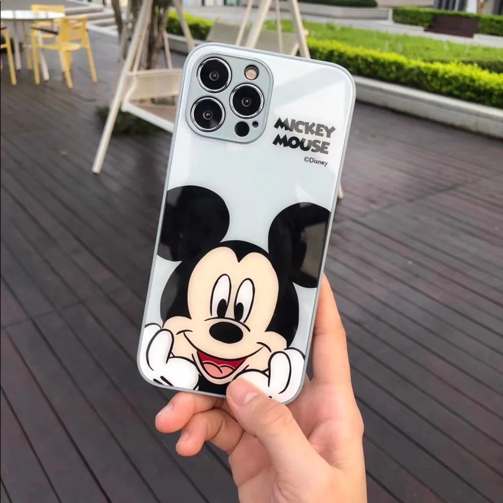 Mickey Mouse Liquid Glass Case in Blue Color for iPhone 13 Pro Max
